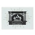 thumbnail image 1 of Fireplace Cutting Board, Vintage Monochrome Design Log Fire Pictogram with Tiny Lines, Decorative Tempered Glass Cutting and Serving Board, in 3 Sizes, by Ambesonne, 1 of 2