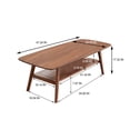 thumbnail image 7 of MAYEERTY Solid Oak Wood Coffee Table with Storage Shelf – Walnut Color, Easy Assembly, 7 of 7