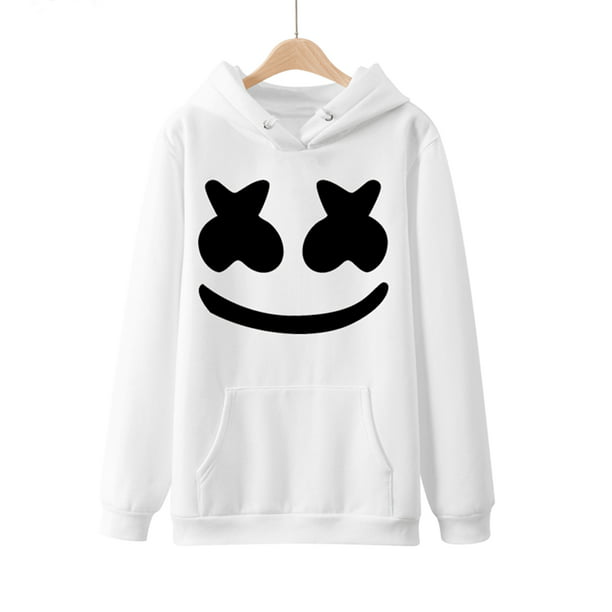 Civic sammentrækning kommando Hoodies for Adult DJ Marshmallow Hoodies for Adult and Boys and Girls Hoodie  Marshmallow DJ Smiley Face Unisex Pullover Sweatshirt - Walmart.com