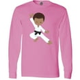 thumbnail image 3 of Inktastic African American Boy, Black Belt, Karate Pose Long Sleeve T-Shirt, 3 of 5