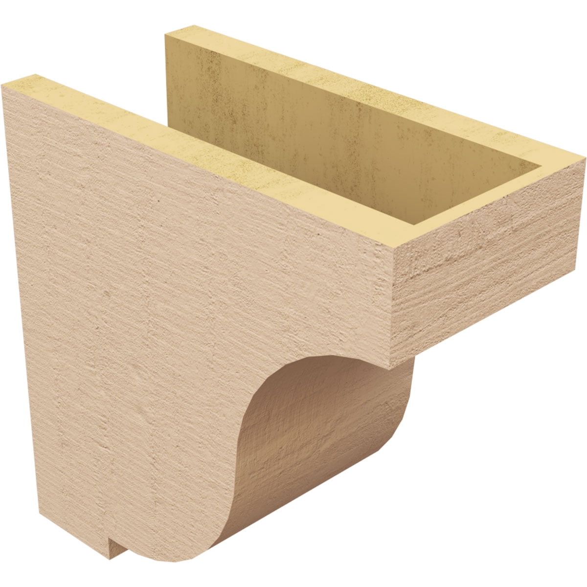 6"W x 12"D x 12"H Classic Van Buren Rough Cedar Woodgrain TimberThane Corbel, Primed Tan