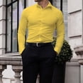 thumbnail image 2 of Breezora Men's Dress Shirt Muscle Fit Slim Fit Long Sleeve Casual Button Down for Sport Business and Everyday Wear XXXXL Size Yellow, 2 of 6