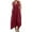Wine, variant on Wrap Dresses for Women Womens Casual Loose Solid Color V Neck Sleeveless Backless AdjustableLacing Dress Long Dress Khaki 2XL