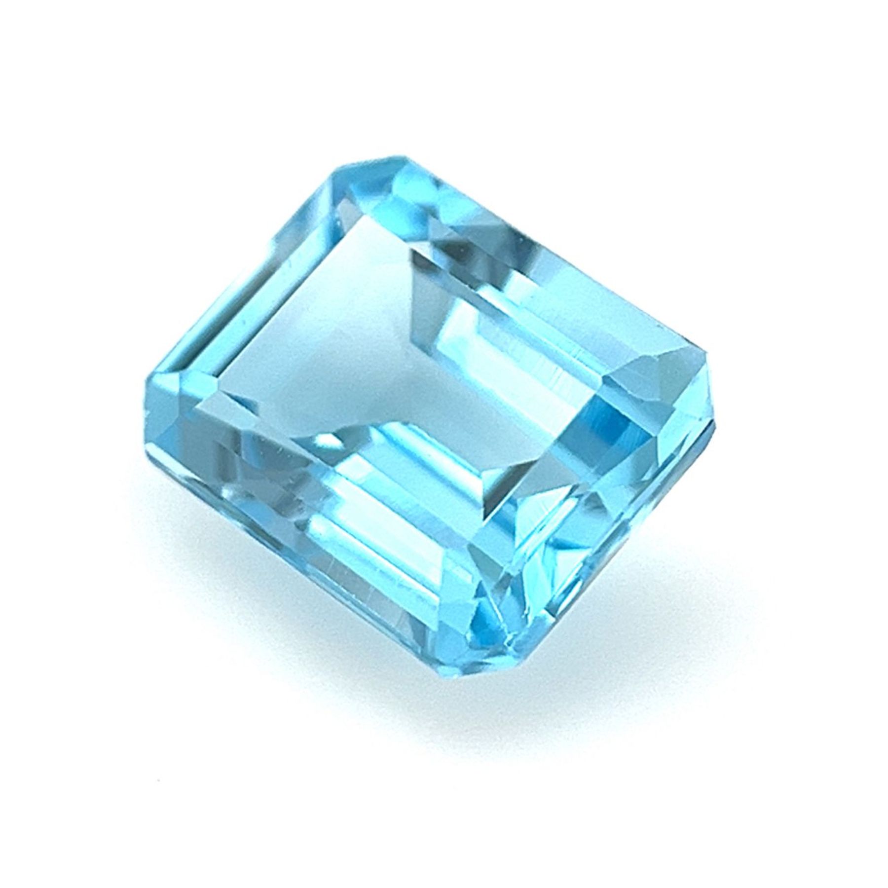 Certified Real 2.75 Carat Swiss Blue Topaz Emerald Shape Step Cut 9x7 mm Loose Gemstone December Birthstone