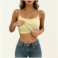 thumbnail image 2 of XFeng Women Adjustable Spaghetti Strap Ribbed Tank Top, Scoop Neck Slim Camisole, 2 of 7