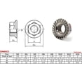 thumbnail image 5 of Écrou à Bride Dentelée, 20 Pcs M10 Acier Inoxydable avec Finition Vive, Résistant à la Corrosion pour Usage Intérieur et Extérieur, Puissance de Maintien Accrue et Filetage Épais, 5 of 5