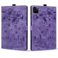 thumbnail image 2 of Case for iPad Pro 13 (M4/M5) 2024/2025 with Stand, Card Slot, Auto Wake/Sleep, Embossed Cat PU Leather Cover, Purple, 2 of 7