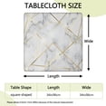 thumbnail image 2 of White Gold Marble Pattern Square Fitted Tablecloth with Elastic Edge,Square Table Cover,Washable Elastic Table Cover for Home Kitchen Party Decor 34"x34", 2 of 6
