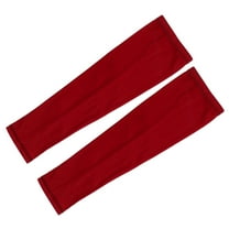 Outdoor Sports Training Arm Sleeves Long Glove Sun  Guarding Red M Pair