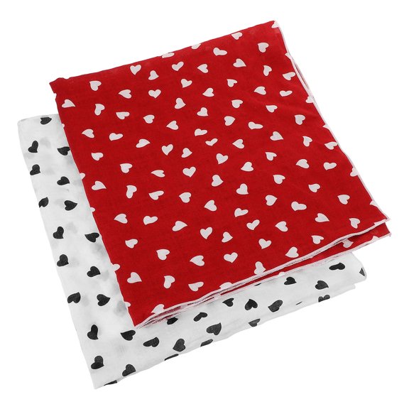 Raindrops 2Pcs Breathable Cotton Bandana Headband and Neck Scarf in Assorted Colors with Heart Print