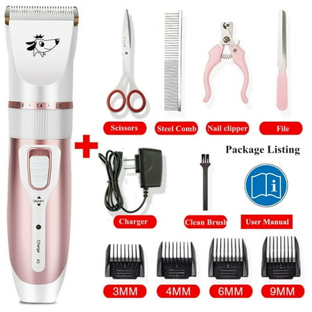 11pcs Professional 5 Speed Mute Electric Pet Dogs Hair Trimmers