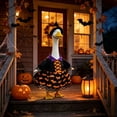 thumbnail image 5 of Hvmvliv Halloween Witch Porch Goose Outfit Set with Hat and Cloak for 23 Inch Lawn Ornament Garden Outdoor Holiday Decor, 5 of 7