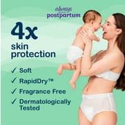 Always Discreet Postpartum and Adult Incontinence Underwear for Women, Size S/M, Maximum Protection, 14 Count