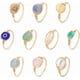 thumbnail image 1 of 10 anillos de 10 estilos, ajustables, con gemas, envueltos en alambre de cobre, irregulares y coloridos, para mujer., 1 of 9