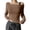 Coffee, variant on Ribbed Knit Date Night Tops for Women Solid Asymmetrical Neck Off The Shoulder Long Sleeve Ruffle Hem Slim Vacation Blouses L