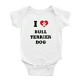 thumbnail image 1 of I Heart Bull Terrier Dog Funny Cute Baby Bodysuits, 1 of 5