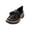 Black, variant on Women's Bowknot Retro Thick-Soled Loafers Chunky Sole Non-Slip Slip-On Shoes for Business Daily Wear