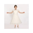 thumbnail image 6 of Girls Dress Floral White Lace Pearl Heart Maxi Princess Short Sleeve 6 Years, 6 of 7