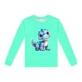 thumbnail image 5 of Pyjamas pour Filles Ensemble de Pyjama Imprimé Dinosaure Col Rond Manches Longues Pantalon 2 Pcs Printemps Automne Pyjamas pour Enfants Garçons Vert Menthe 6 Ans-7 Ans, 5 of 5