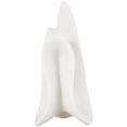thumbnail image 6 of 8" x 15" White Polystone Wavy Shaped Abstract Sculpture with Cutouts and Speckled Texturing, by DecMode, 6 of 9