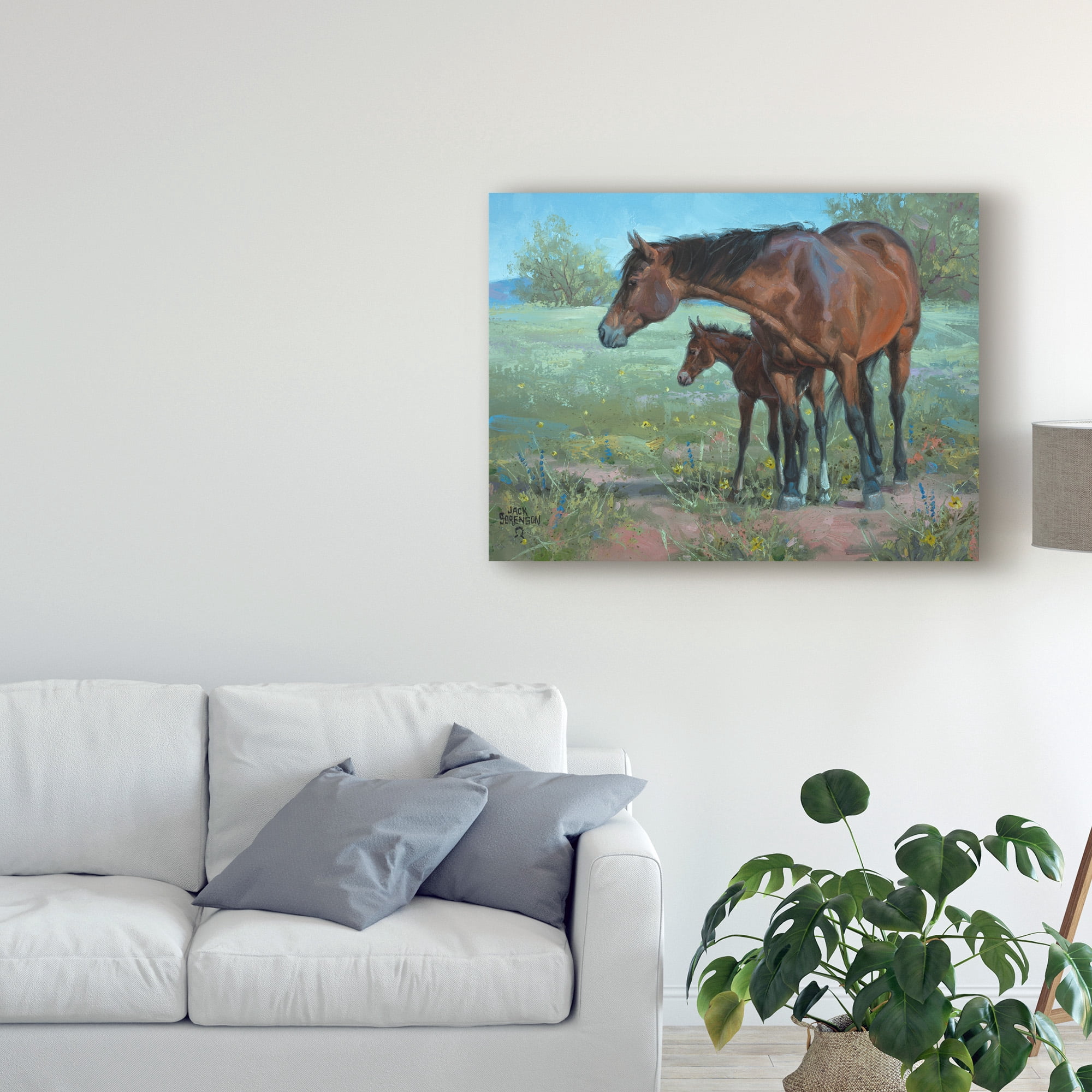 Trademark Fine Art 'Under Mamas Watchful Eye' Canvas Art by Jack Sorenson