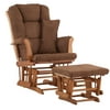 Stork Craft Custom Tuscany Glider and Ottoman-Color:Chocolate Cushions,Finish:Oak Finish