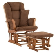 Stork Craft Custom Tuscany Glider and Ottoman-Color:Chocolate Cushions,Finish:Oak Finish