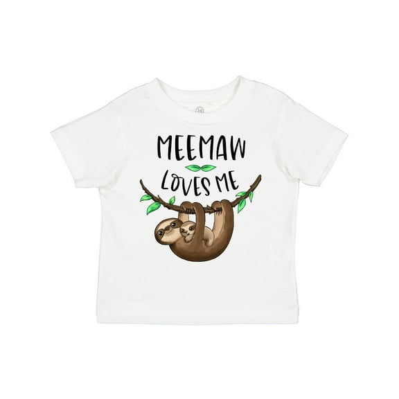 Inktastic Meemaw Loves Me Cute Sloth and Baby Boys or Girls Toddler T-Shirt