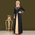 thumbnail image 5 of Elegant Printed Dresses Abayas Robe Patchwork with Button for Womens, 5 of 12