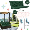 thumbnail image 4 of Outdoor Swing Cushions, Garden Bench Cushions with Backrest and Ties Non-Slip Bench Pads 2-3 Seater Washable Swing Replacement Cushions for Garden Patio Porch loveseat Pad (Dark Green 47 * 40 in), 4 of 6