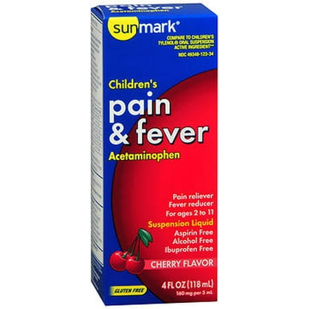 Suspension Cherry - Sunmark Children's Pain & Fever Suspension Liquid Cherry Flavor - 4 oz