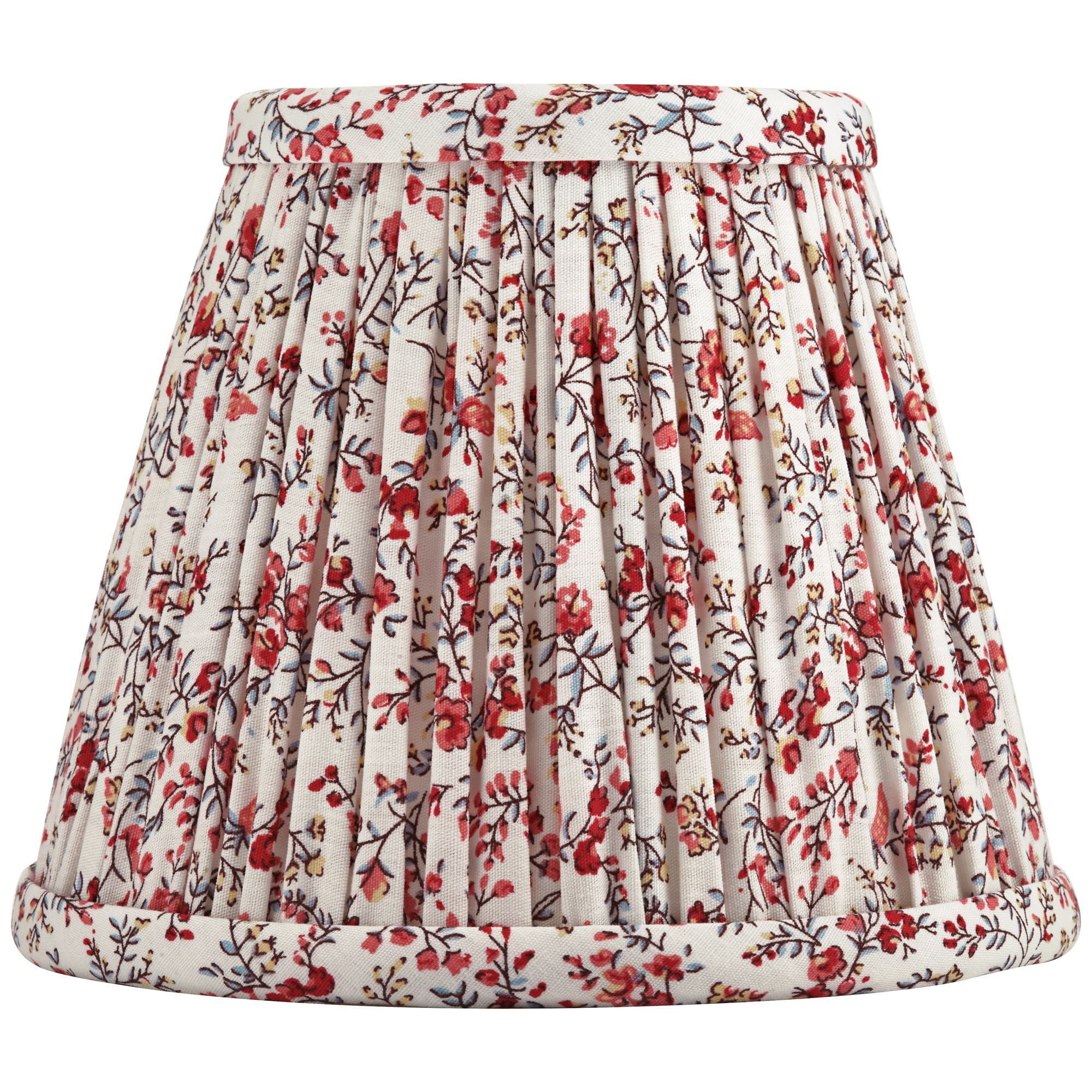 Springcrest Nelle 3 1/2" Top x 6" Bottom x 5" High x 5" Slant Print Lamp Shade Replacement Set of 8 Red Floral Clip On Candelabra