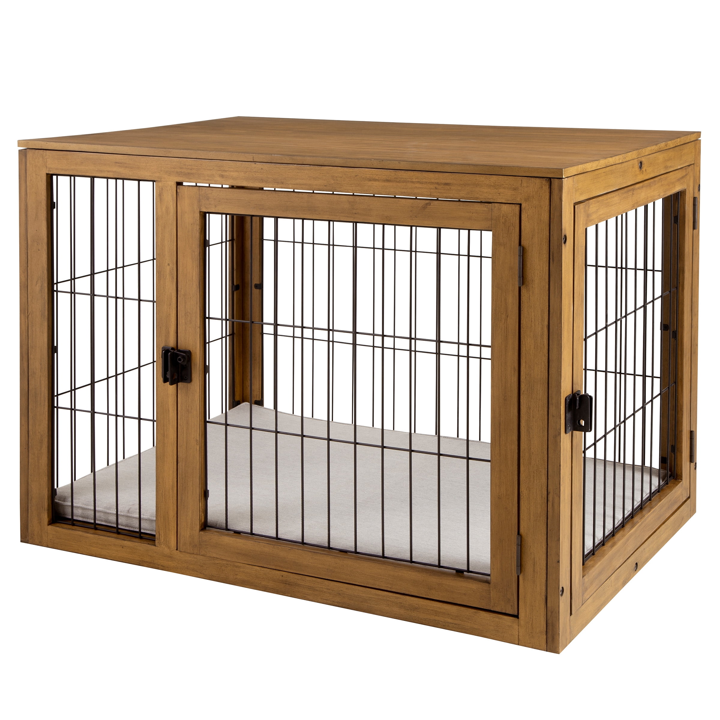 PETMAKER Furniture-Style Dog Crate with Double Doors and Cushion (Natural)