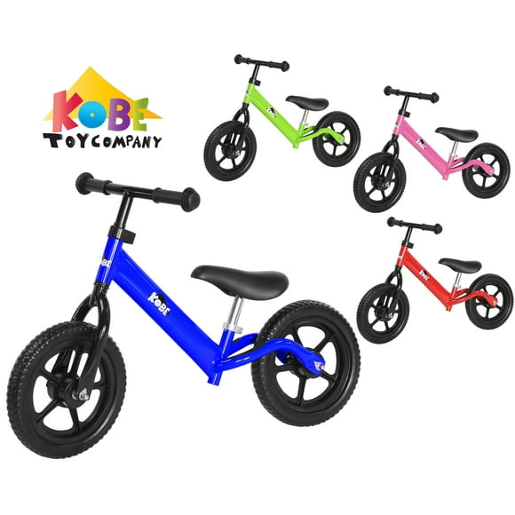 KOBE Vélo de Course Steel Balance - Léger Sans Pédales - Vélo d'Entraînement Parfait pour les Tout-Petits et les Enfants - Bleu