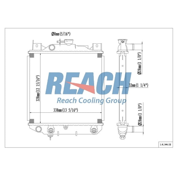 REACH 41-1444 Radiator for PICKUP 98-96 , Automotive Radiator Replacement Part