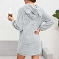 thumbnail image 2 of Miluxas Women Bear Ear Shape Coat Fuzzy Fleece Jacket Hooded Sweatshirt Coat Gray XXL(XXL), 2 of 9