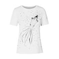 thumbnail image 4 of Yuwull Womens Summer Tops Tops For Women Trendy Fashionable Women'S Casual Pullover Printed Short Sleeved Round Neck Womens Tops Dressy Casual S, 4 of 4