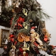 thumbnail image 4 of HOMSFOU 20pcs Christmas French Horn Musical Instrument Hanging Ornament Plastic Mini Violin Model Xmas Tree Hanging Pendant for Christmas DIY Wreath Party Home Decor Golden, 4 of 8