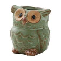 Ceramic Bottle-Fall Decor-Owl Animal Planter Pot,Ceramic Owl Pots Cute Animal Plant , Small Ceramic Glaze Container with Tiny Holder for Plants Flowers