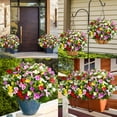 thumbnail image 3 of Yastouay 5 Pcs Artificial Flowers for Outdoors ,UV Resistant Faux Impatiens for Outdoor Planters,Silk Flowers for Front Door Porch Decorations,Mixcolor, 3 of 7
