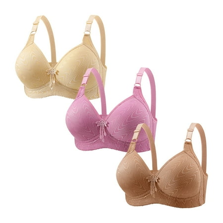 DondPO Bras for Women Bras For Women No Underwire Adjustable Bras Full Coverage Support Bralette Plus Size Everyday Bra Pack Of 3 Seamless Bras for Women Push Up Bra Bronze L Clearance