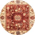 thumbnail image 1 of Ahgly Company Tapis d'Intérieur Rond Abstrait Rouge Oriental, 3 Pieds Rond, 1 of 6