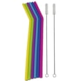 thumbnail image 3 of Kayannuo 6PCS Reusable Silicone Flexible Bend Smoothies Straws with Cleaning Brushes No Rubber Taste Drinking, 3 of 3