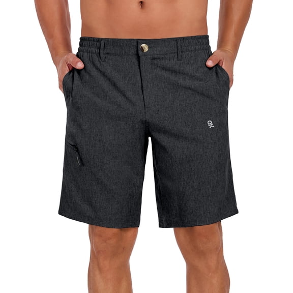 Little Donkey Andy Men's Quick Dry Stretch Shorts for Hiking Golf Travel, with Elastic Waist Black S