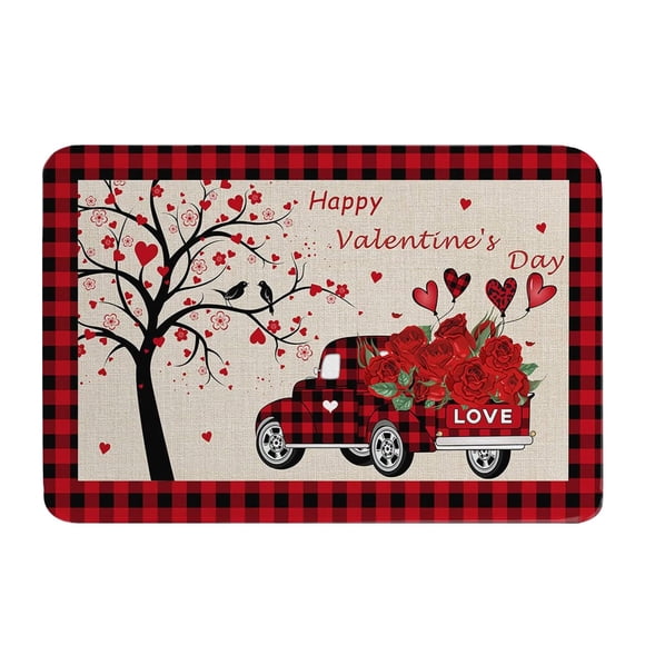 pstuiky Tapete de San Valentín para puerta de entrada, tapete decorativo romántico para el Día de San Valentín