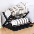 thumbnail image 3 of Voiceine 1 Set Folding Dish Drainer Plate Drying Rack Plate Holder Dish Rack Drying Strainer, 3 of 10