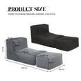 thumbnail image 6 of Miniyam Ergonomic Corduroy Sofa Bed with 3-Zone Support, Modular Lounge Chair for Reading, Sleeping, Removable Cover, Dark Gray, 6 of 6