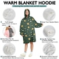 thumbnail image 5 of Wearable Oversized Blanket,Green Sun Moon Star Planet Cloud Pattern Wearable Blanket Hoodie for Adults,Cozy Hooded Blankets with Super Pockets,Super Warm Fuzzy Pullover for Women & Men, 5 of 6