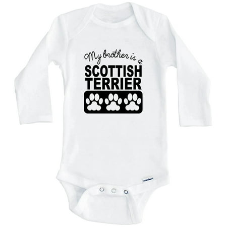 

My Brother Is A Scottish Terrier One Piece Baby Bodysuit One Piece Baby Bodysuit (Long Sleeve) 3-6 Months White