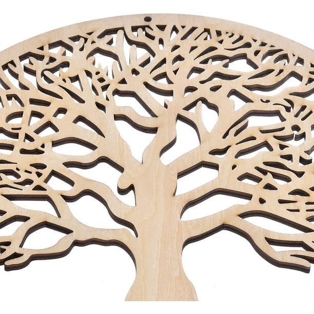 SurrmeWooden Arbre de la Vie Décoration Murale Arbre de la Vie Wall Art -  Pendaison de Crémaillère Décoration Intérieure et Extérieure Sculpture  Murale 